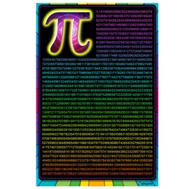Educational Math Posters, Mathematical Number Pi to 1801, Math Classroom Science Educational Teacher Learning Homeschool Display Supplies Teaching, Math Algebra High School Posters College 16x24