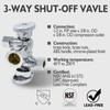 TTFLEX 1/4 Turn Dual Compression Outlet Angle Stop Valve with