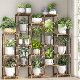 Large Plant Shelves Organiser Indoor, Tall Plant Rack for Multiple Pots Table Holder Lightweight Flower Stand for Hanging Plants Easy Installation