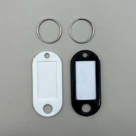 Black Keychain Name Tag White Black 100ea