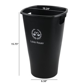 Qqbine 4-Pack Tall Flower Plant Buckets with Handles, Wake Up Flower Display Buckets, Flower Display Plastic Buckets, Black