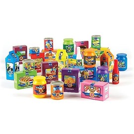 Learning Resources A to Z Alphabet Groceries, Imaginative Play Food, 26 Pieces, Ages 3+, Multi-color (LER7729)