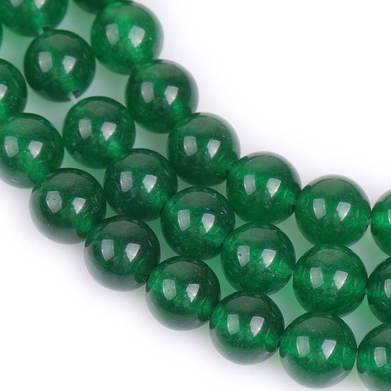 GEM-Inside Natural 8mm Green Jade Round Gemstone Semi Precious Loose