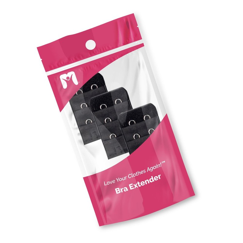 Pregnancy Bra Extender with Two-Hooks (Value 6-Pack of 3 Black