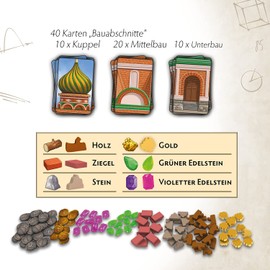 KOSMOS 682156 The Red Cathedral, The Builders of the Tsar, Strategy Game with Special Dice Mechanism, Board Game for 1-4 People from 12 Years, Connoisseur Game