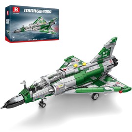 Reobrix Mirage 2000 Fighter Jet Building Kit for Adults and Teens, 1012 PCS Military Airplane Model Set, STEM Aircraft Toy with Openable Cockpit & Retractable Landing Gear, Display Collectible Gift