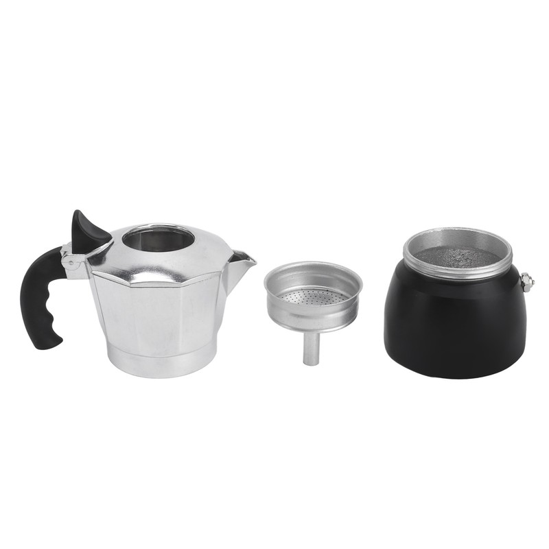 Moka Pot with Double Valve 150ML octagonal Aluminum Moka Stovetop