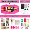 Bolsa de maquillaje transparente con letras de chenilla, bolsa de