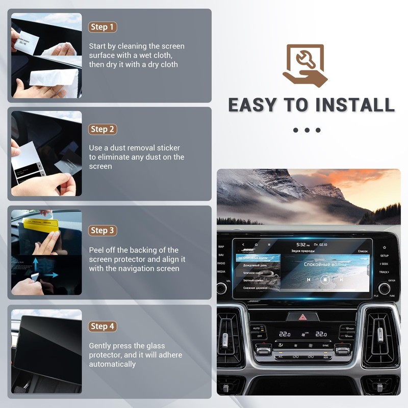 YEE PIN Kia Sorento 2022-2024 Screen Protector for 10.25In Navigation
