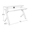 OSP Home Furnishings Area51 Battlestation Gaming Desk with LED Lights,