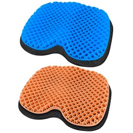 NEW-Vi Anti-Slip Kayak Seat Cushion - Waterproof Thicken Gel Boat Kayak Canoe Rowing Stadium Pad for Sit in Kayak Chair Kayak Accessories Equipment Gear for Fishing Kayak,Blue+Orange