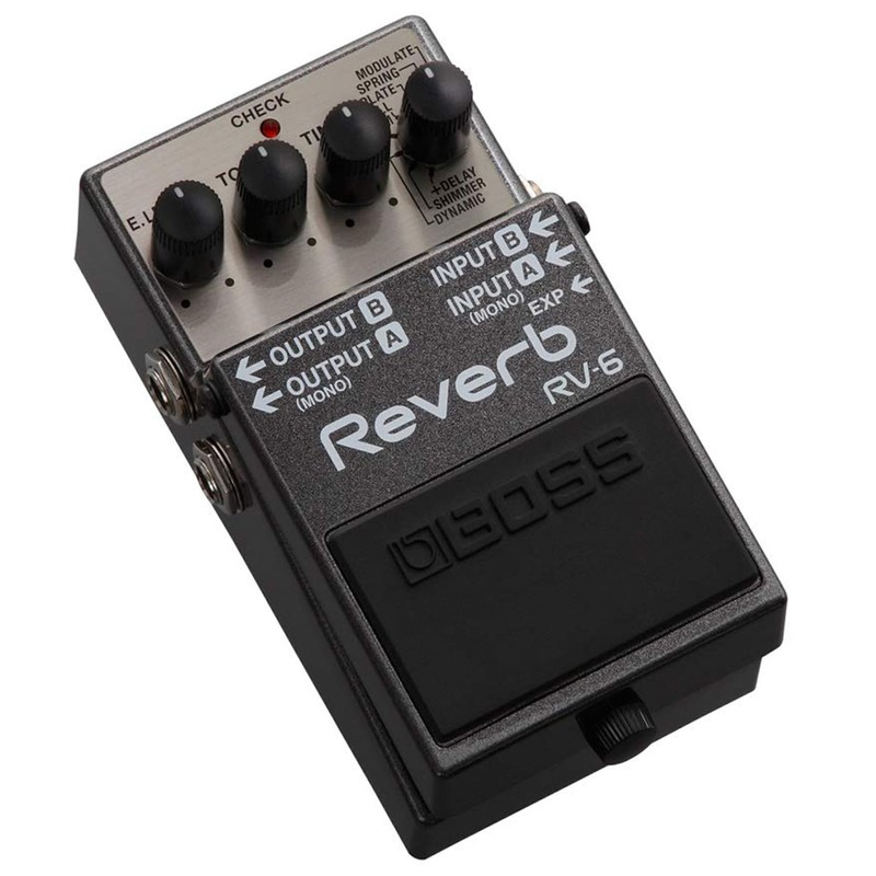 Boss RV-6 Reverb Bundle with Instrument Cable, Patch Cable, Picks,