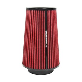 3/3.5/4inch Inlet Cold Air Intake Cone Replacement Performance Washable High Flow Dry Air Filter (RED)