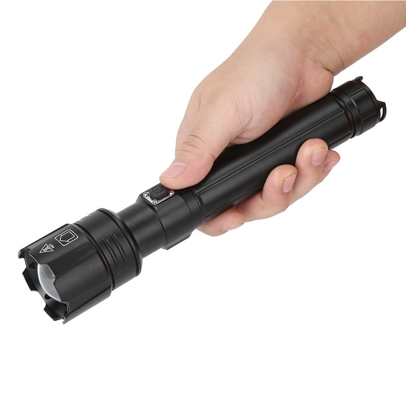 P90 Super Bright IPX4 Waterproof LED Flashlight USB Charging Zoom