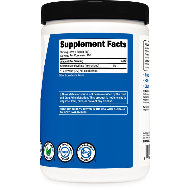 Nutricost Creatine Monohydrate Micronized Powder 500G, 5000mg Per Serv (5g)