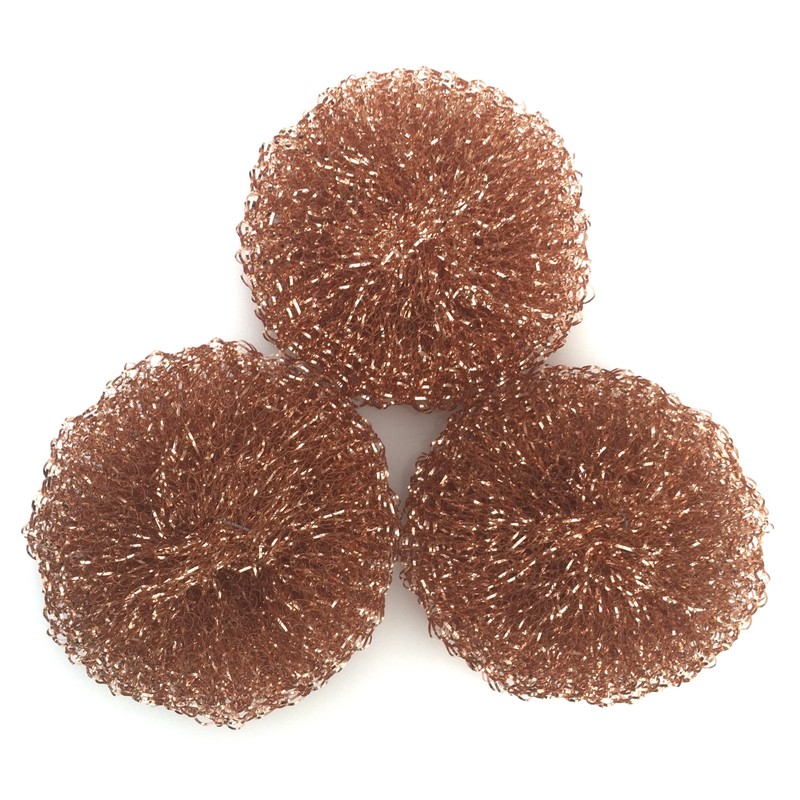 3x Copper Coated Scourer Heavy Duty Kitchen Pots Pans Scrubber