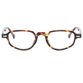 Long Keeper Oval Blaulichtfilter Brille Damen Herren Retro Anti Blaulicht Computerbrille BlauLicht Blockierende Brille Kleine Rechteck Anti Blendung Gamingbrille (Leopard)