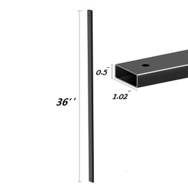 SCARIU 26 Pack Deck Balusters 36”Thicker Rectangle Staircase Baluster Black Metal Deck Spindle and Stairs Railing,Hollow Rectangle Deck Balusters for Deck Railing Porch