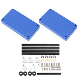 Mini 2‑Tier Tools Storage Trolley Mobile Workshop Garage Repair RC Accessories for 1/8 1/10 1/12 1/16 Scale Model Large Size Bleu