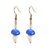Cute Colorful 3D Simulation Mushroom Pearl Dangle Earrings - Creative