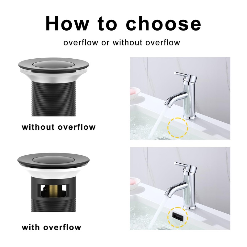 Bathroom Sink Drain Pop Up without Overflow Vessel Sink Lavatory