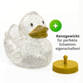 Schnabels Bath Duck Wings with Race Weight - Gift for Birthday Children Baby Friend Girl Boy - Toy Squeaky Duck Wings Bath (Glitter Gold)