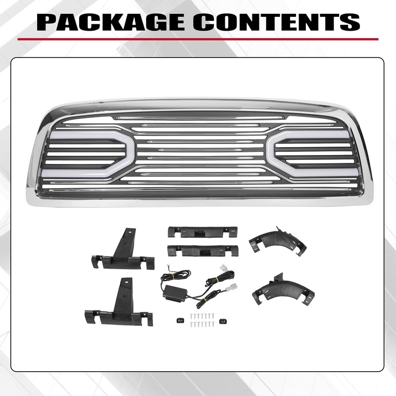 HECASA Grille w/Replacement Shell Packaged Compatible with 2009-2012 Dodge Ram