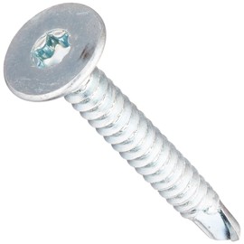 Small Parts 1016KWTF Steel Self-Drilling Screw, Zinc Plated Finish, Wafer Head, Star Drive, #3 Drill Point, #10-16 Thread Size, 1" Length (Pack of 50)