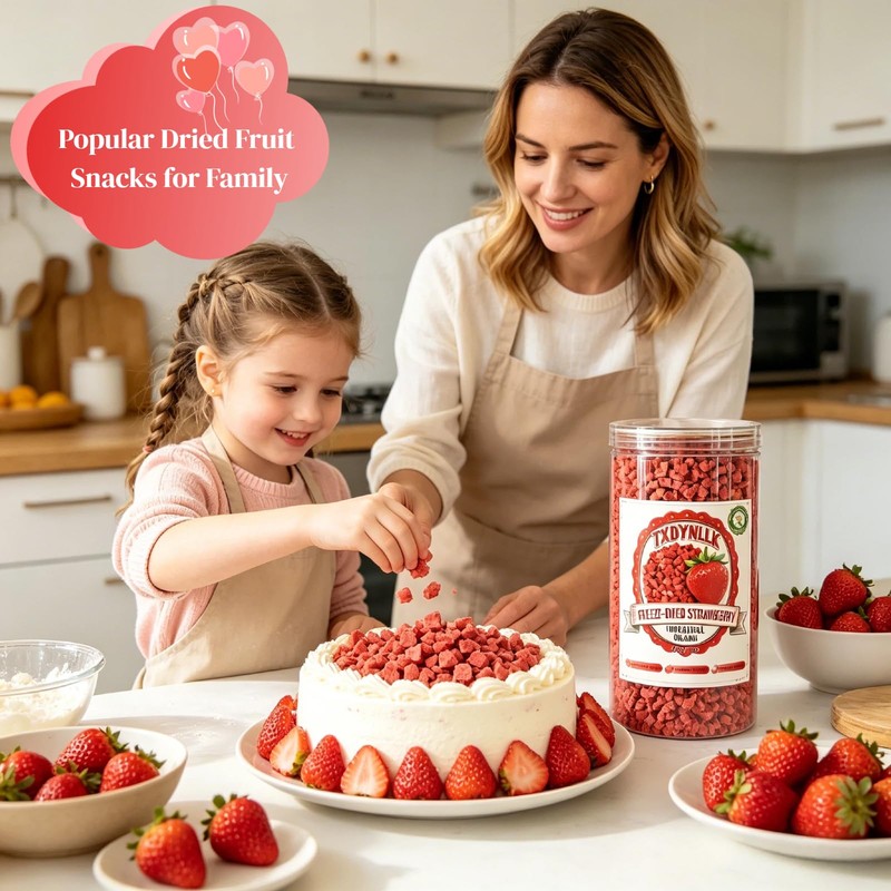 Premium Freeze-Dried Strawberry Pieces 10 Oz - Dehydrated strawberries