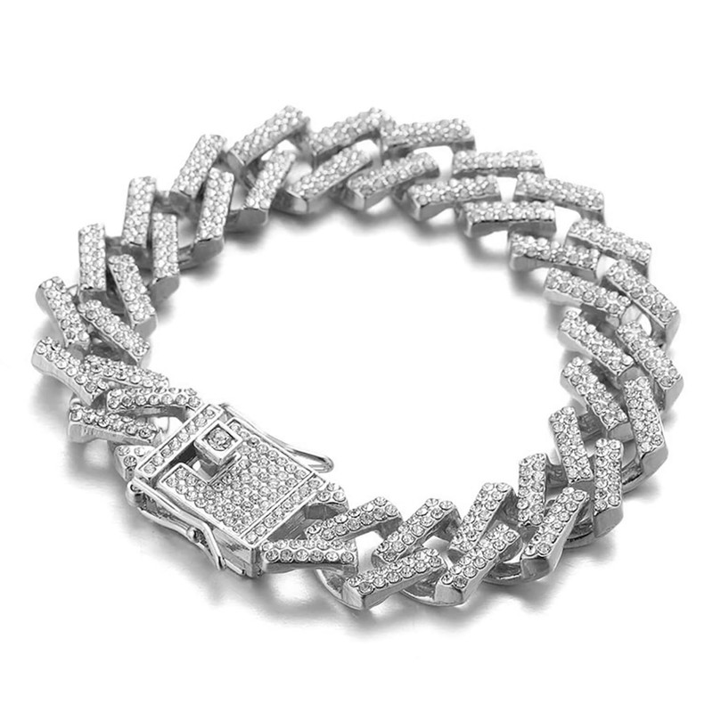 HALUKAKAH Octagon Dial Diamonds Gold Watch Iced Out, Men's Platinum