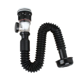 Bathroom Sink Drain Kit - Flexible Sink Drain P-Trap for 1-1/4" & 1-1/2" Holes, Anti-Odor & Leak-Proof Easy Install