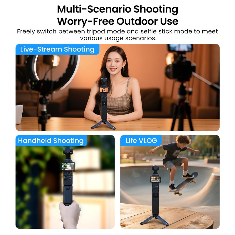 LKTOP Pocket 3 Mini Tripod for DJI Osmo Pocket 3,