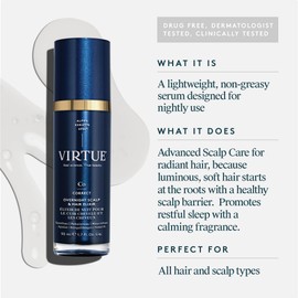 VIRTUE Correct Overnight Scalp and Hair Elixir, Drug-Free, Dermatologist Tested, Safe for All Hair Types 1.7 Fl Oz