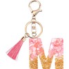 Rohans Pink and Gold Resin Alphabet Initial Letter Keychain, Bag