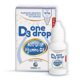 Vitamina D3 ONEDROP frasco con 3 mL, 400 UI