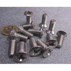 18-8 Stainless Steel Oval Head Phillips Machine Screws, FT, M8 x 1.25 mm Thread Size x 20 mm Length, 25 Pcs