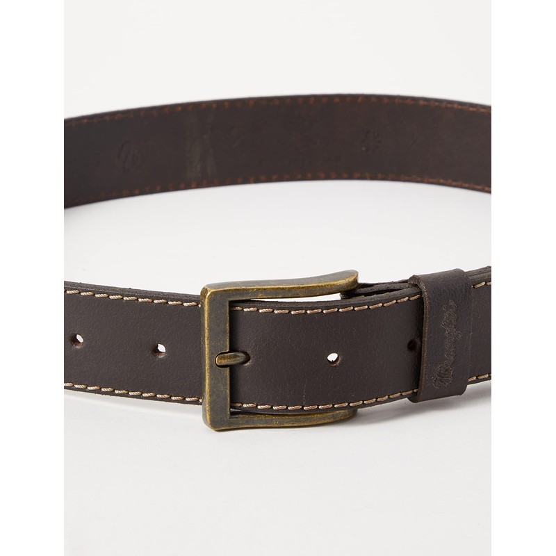 Wrangler Men's Basic Stitched Belt, Brown, 32 in (Manufacturer Size:85)