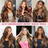 Smavida 13x4 Highlight Ombre Lace Frontal Wigs Human Hair 4/27