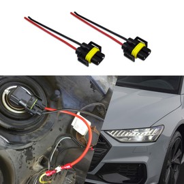 PACLVIO H11 H9 H8 880 881 Female Adapter Wiring Harness Sockets Wire Pigtail Connector for Auto Headlights Fog Lights, Automotive Accessories Replacement, Nylon Waterproof Plugs (2PCS)
