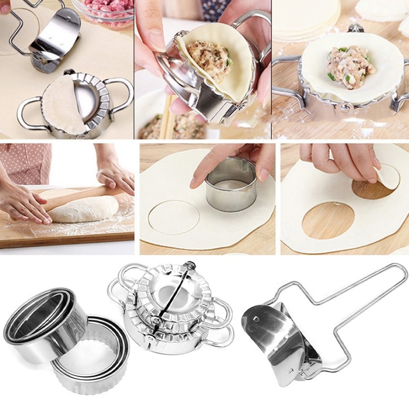 304 Stainless Steel Manual Dumplings Maker Mold Pastry Wrapper Set