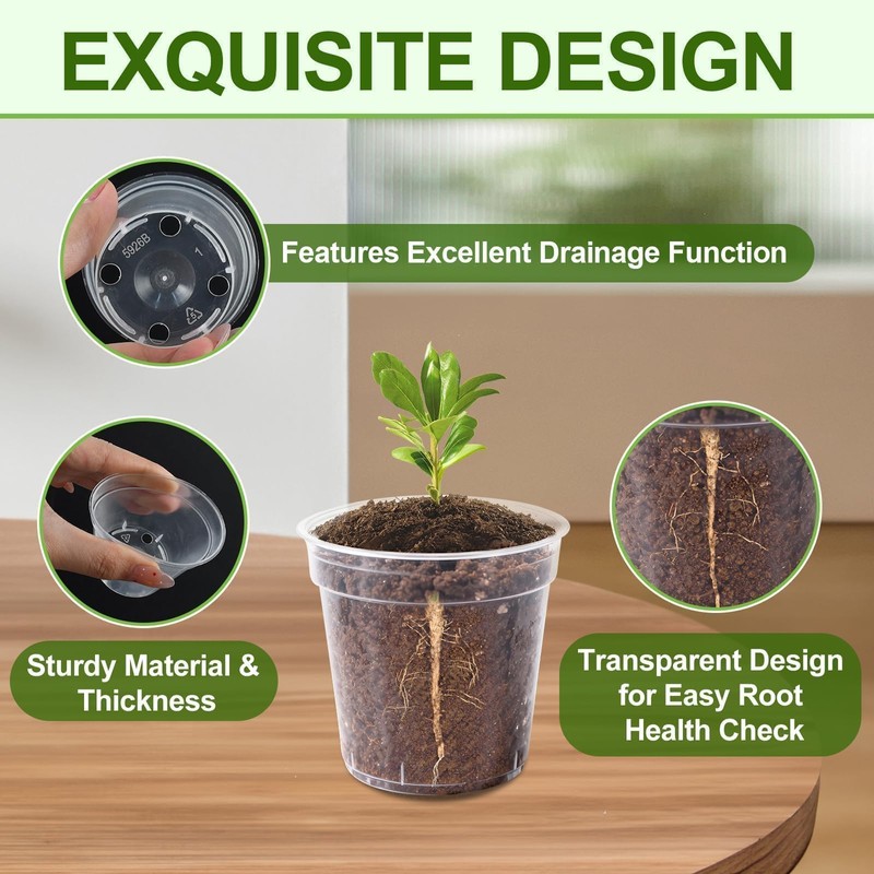 120 Pcs 2" Clear Mini Nurery Pots, Seedling Pots with