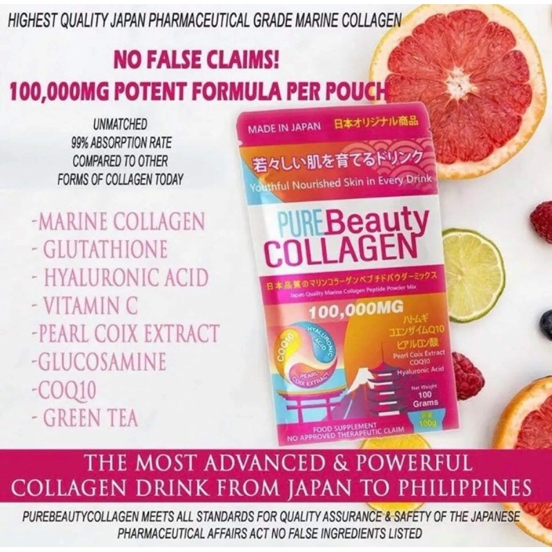 Colágeno En Polvo Pure Beauty Collagen 100,000 Mg Marine 100