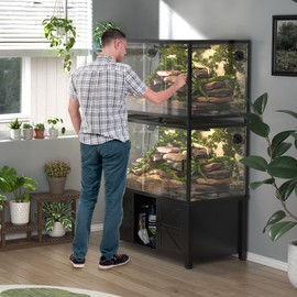 GDLF 48"x24" Reptile Tank Stand for 120–230 Gallon Terrariums – Fits Tall Enclosures or Stacked 4x2x2 PVC Tanks – Furniture-Style Cabinet with Storage – Holds Up to 500 lbs