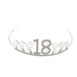 winvin 18 Years Old Quinceanera Girls Crown Eighteen Birthday Tiara Headgears Gifts For Girls Party Favors Supplies and Decorations