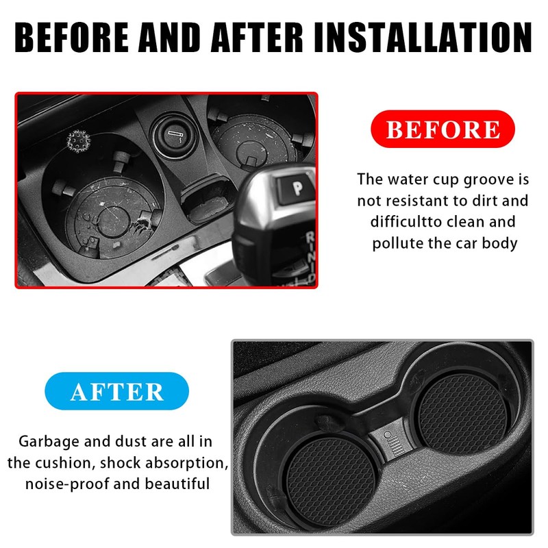 Car Cup Holder Coaster, 4PCS Universal Non-Slip Cup Holders Embedded
