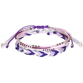 Stands Out, Supplying Outstanding Gifts Aloha Girls Womens Purple Braided Stacker Bracelet Beads Festival Multi Layer Stack Jewellery