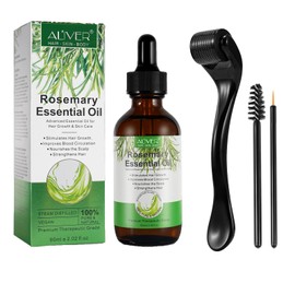 Rosemary Oil for Hair Growth, + Derma Roller 0.5 mm for Hair Growth, Beard Growth, Eyelash Care and Skin Care - Natural Essential Oil with Aromatic Experience - 60 ml