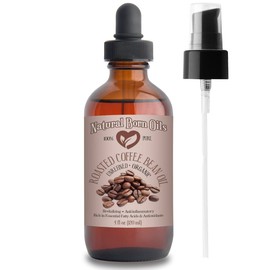 Natural Born Oils Roasted Coffee Bean Oil. 4oz. 100% Pure and Natural, Organic, Cold-pressed, Unrefined, Revitalizing Moisturizer for Skin Hair