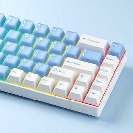 GMKWTL XVX Double Shot PBT Keycaps Set 216 Keys, Cherry Profile Custom Keyboard Keycaps, Jade Translucent Key caps Compatible with 61/64/68/84/87/100/104/108 ANSI and ISO Layout Mechanical Keyboard