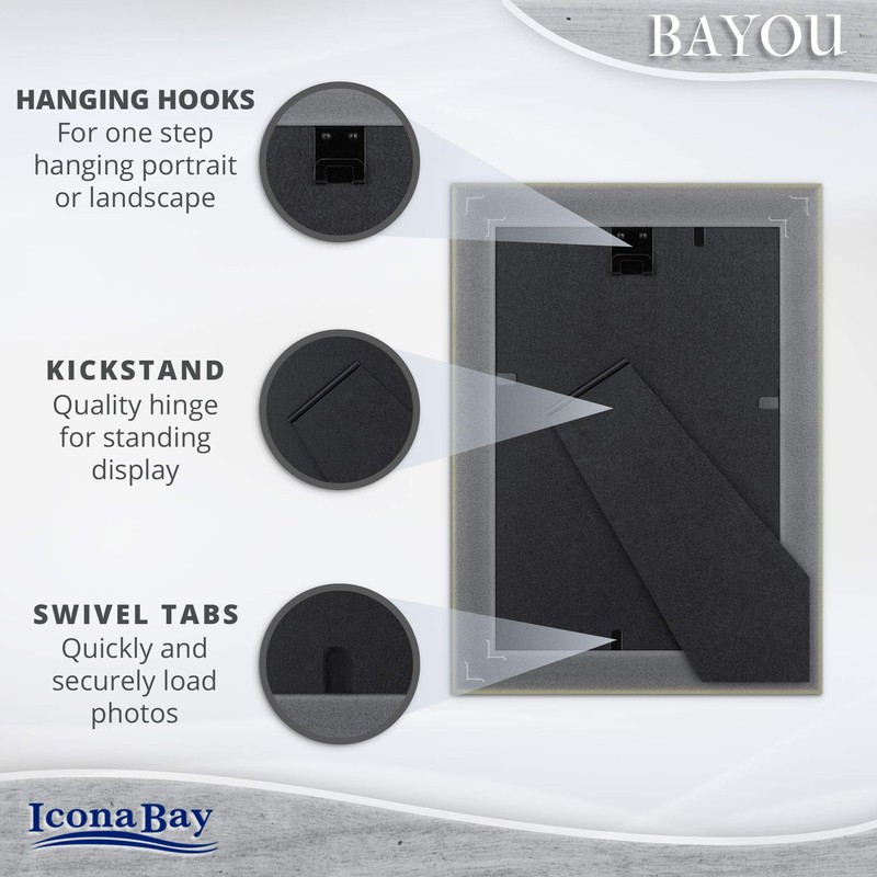 Icona Bay 6x4 Picture Frames (Azure Grey, 3 Pack) Cape